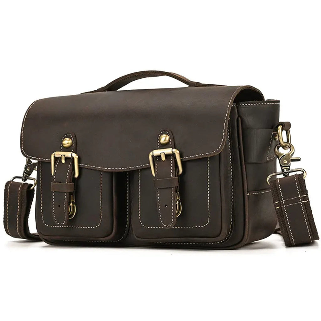 The Faust Leather Camera Bag | Crossbody Vintage Camera Messenger Bag-1