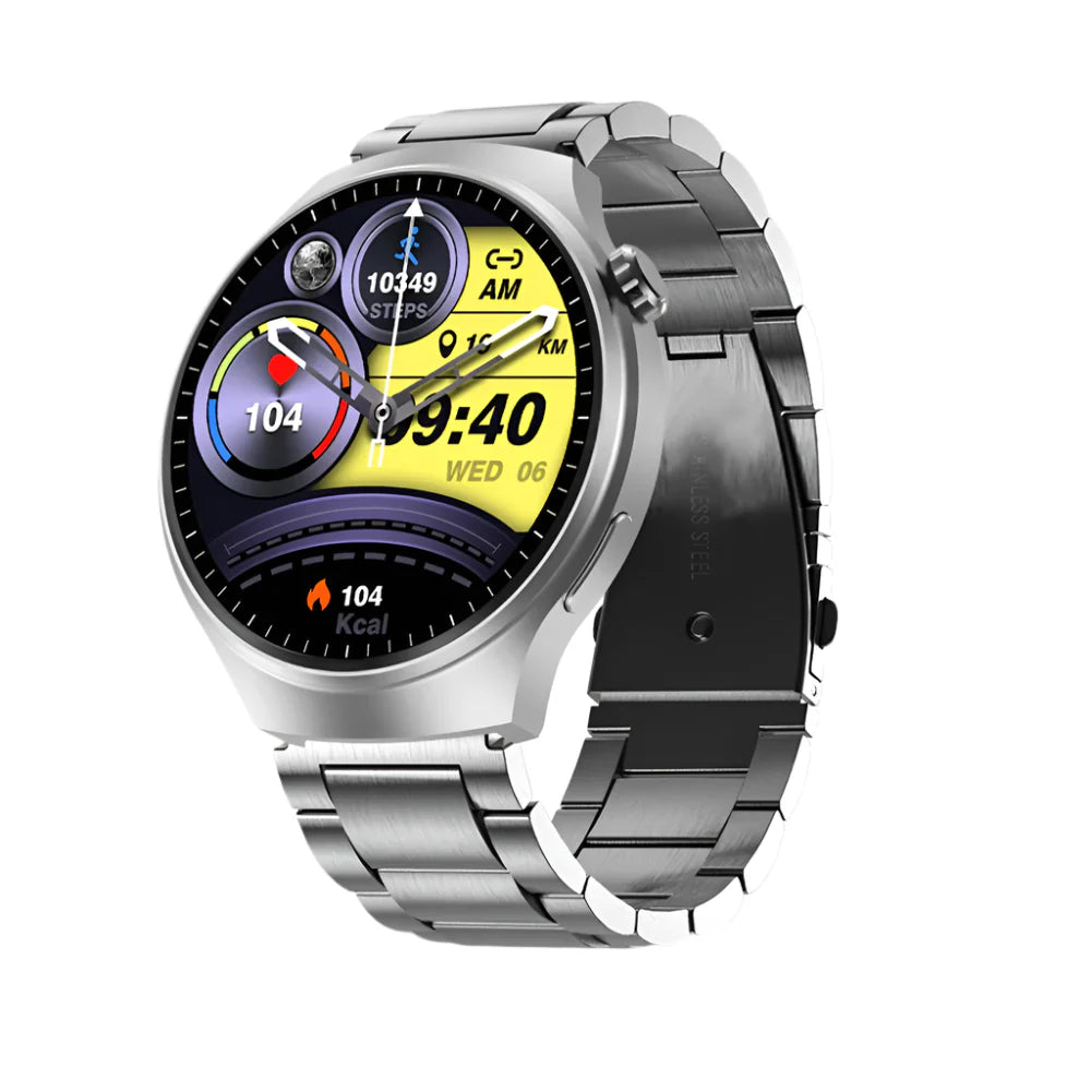 NNEOBA Bluetooth Smartwatch Men HD Sports Fitness (Silver)-0