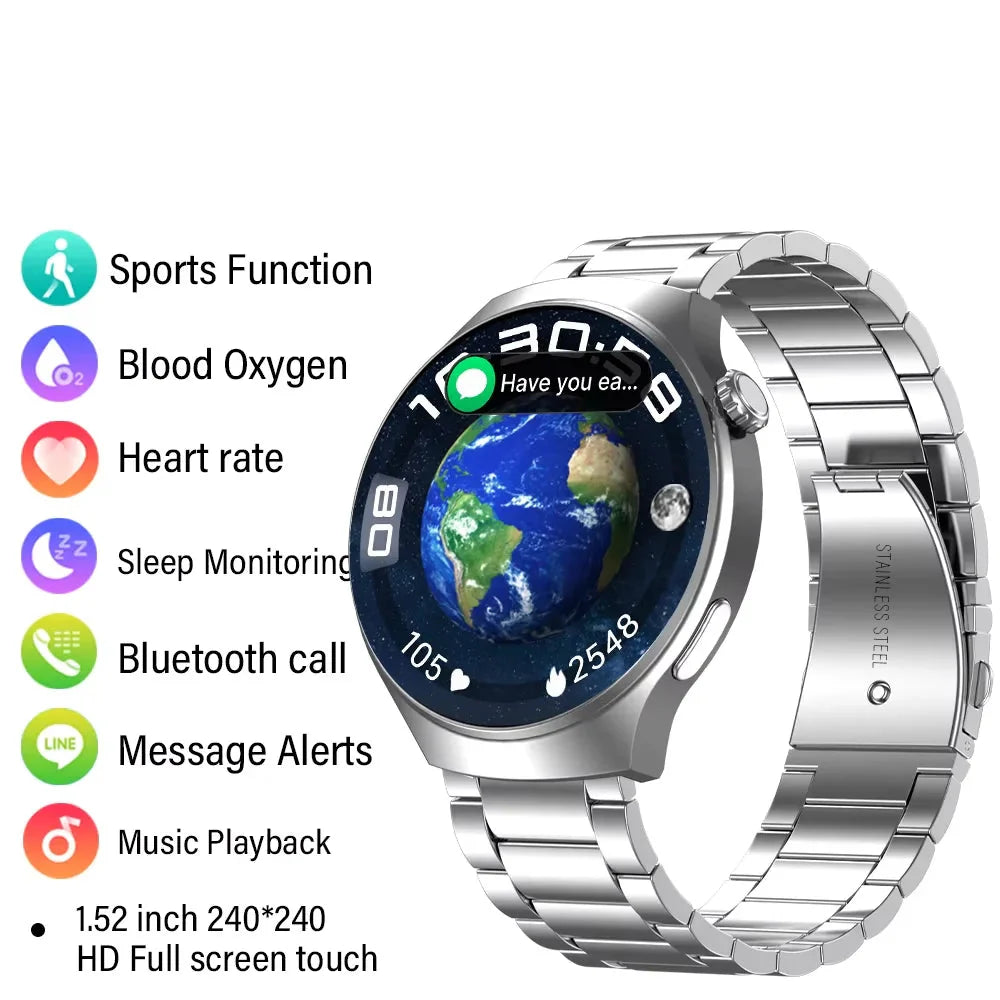 NNEOBA Bluetooth Smartwatch Men HD Sports Fitness (Silver)-1