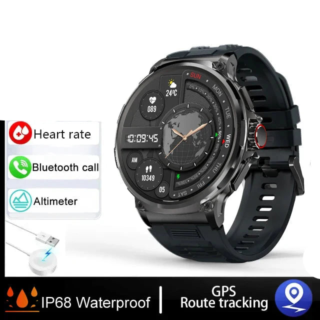 NNEOBA Smartwatch GPS Bluetooth Call Sports Fitness (Black)-1