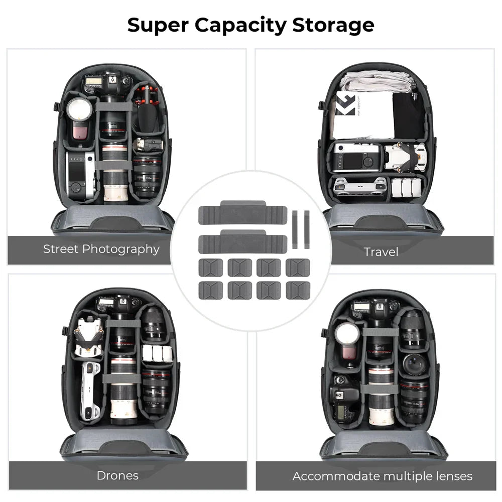 NNEOBA 22L Photography Camera Backpack Black-1