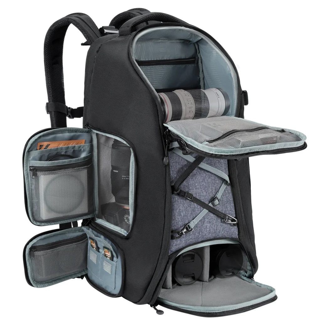 Camera Backpack with Tripod Strap Outdoor Black-0