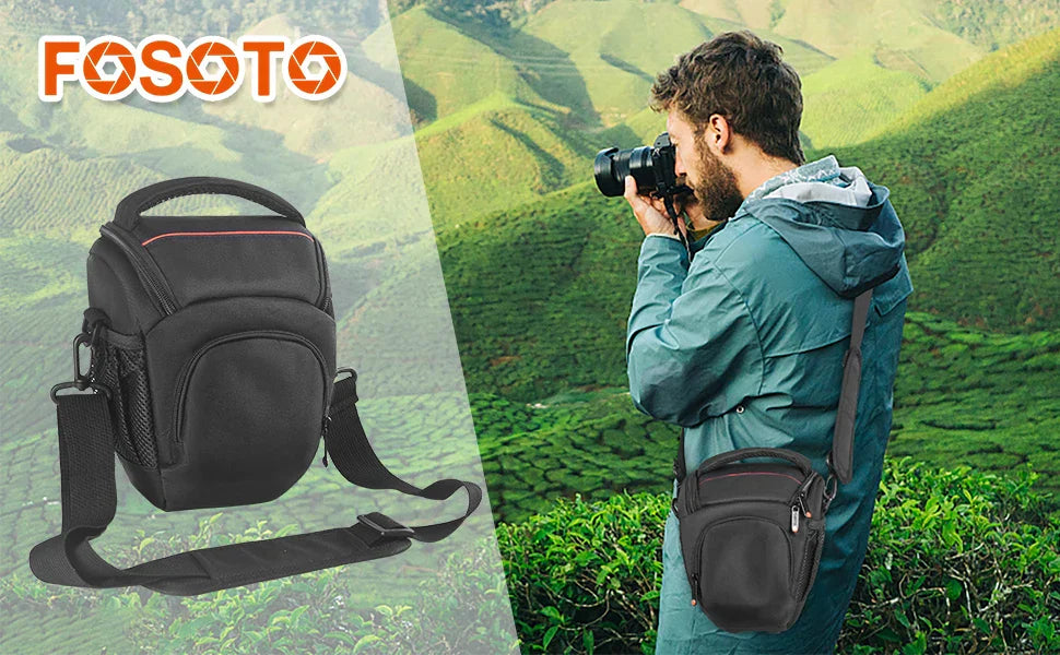 DSLR Camera Shoulder Bag Crossbody Black-4