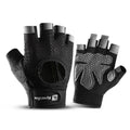 NNEDSZ M Black Fingerless Sports Gloves - Non-Slip Silicone Palm Pads for Cycling, Weightlifting, and Fitness Training-0