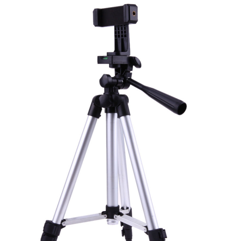 NNEDSZ Black Aluminum Alloy Camera and Phone Tripod - Adjustable Lightweight Stand(Tripod + Small Live Broadcast Clip)-0