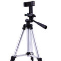 NNEDSZ Black Aluminum Alloy Camera and Phone Tripod - Adjustable Lightweight Stand(Tripod + Small Live Broadcast Clip)-0