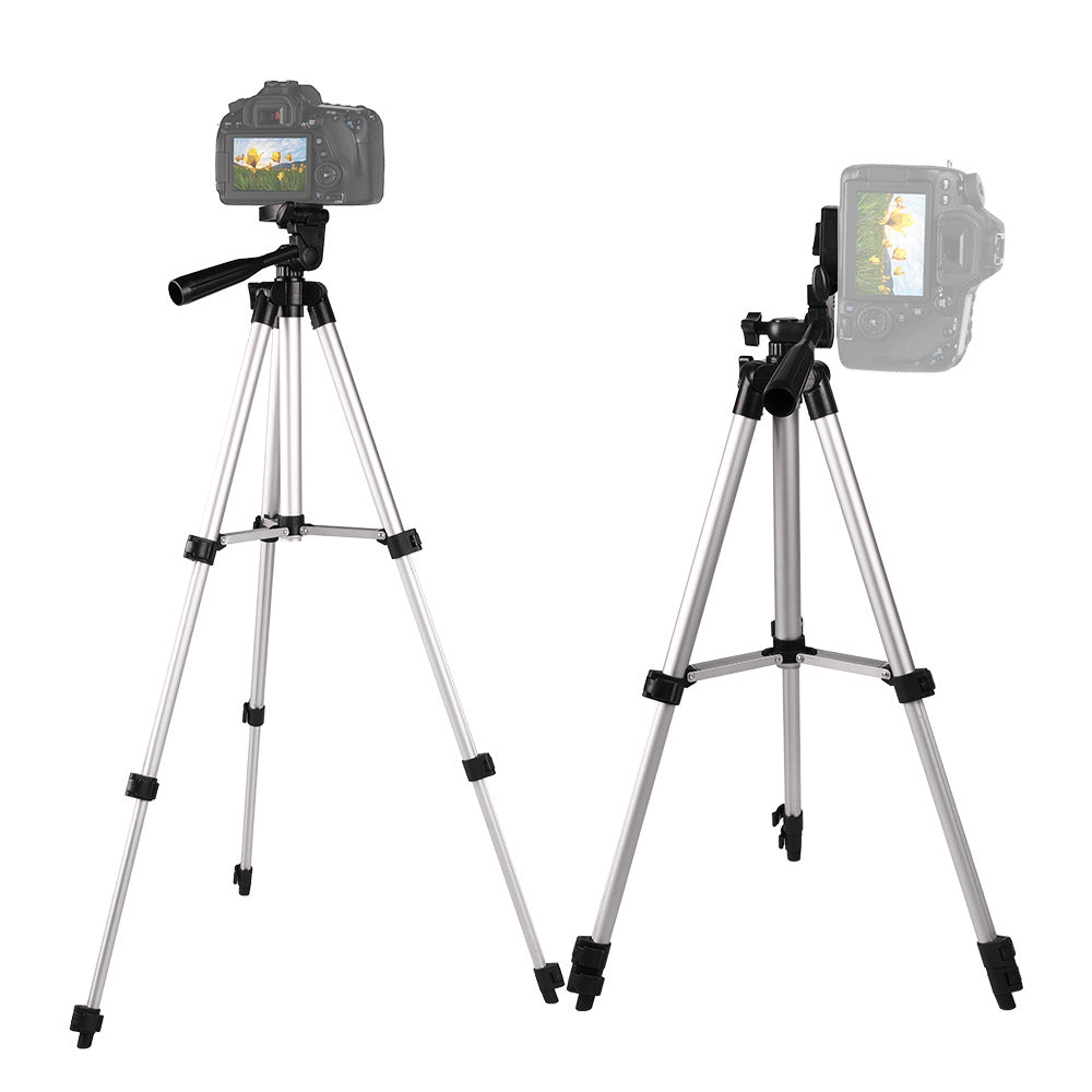 NNEDSZ Black Aluminum Alloy Camera and Phone Tripod - Adjustable Lightweight Stand(Tripod + Small Live Broadcast Clip)-1
