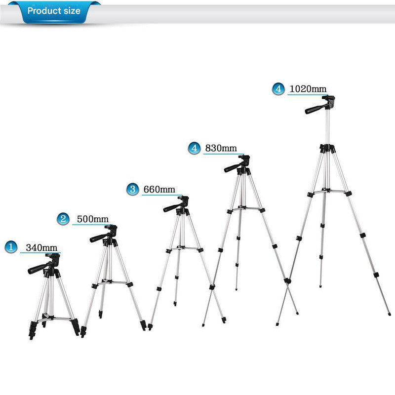 NNEDSZ Black Aluminum Alloy Camera and Phone Tripod - Adjustable Lightweight Stand(Tripod + Small Live Broadcast Clip)-3