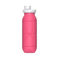 Pink Portable Silicone Collapsible Water Bottle - Foldable Sports Cup for Cycling and Outdoor Fitness-0