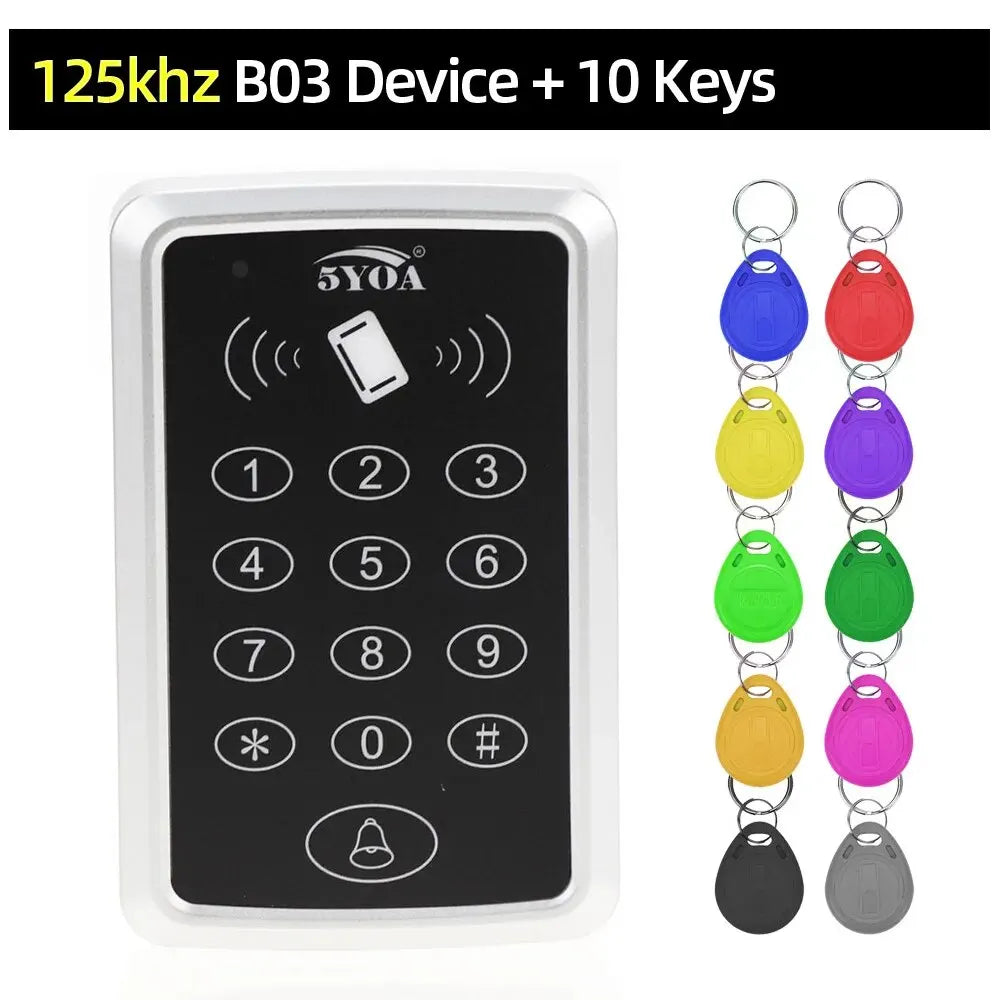 5YOA B03 RFID Keypad Access Control 125KHz EM Card Reader Door Lock Opener Keyboard Controller System for Security