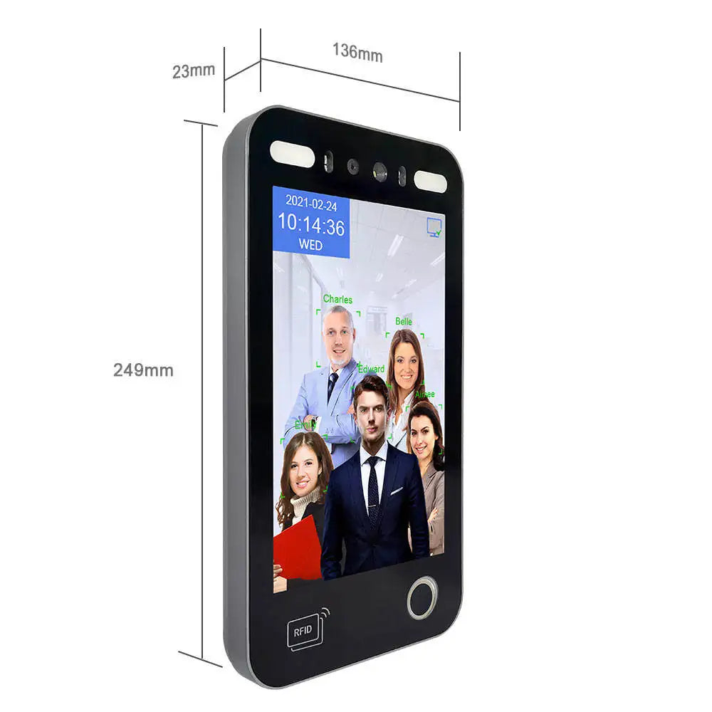 Hebrew 8 Inch Dynamic Face Recognition Biometric Fingerprint Machine  Face Recognition WiFi Cloud Supporte Access Control System