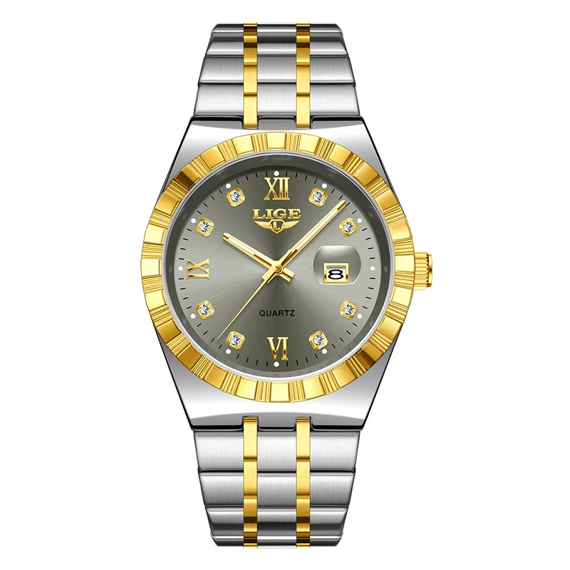 LIGE Original Quartz Man Wristwatch Fashion Luxury Date Waterproof Luminous Stainless Steel Casual Sports Clocks Watches for Men