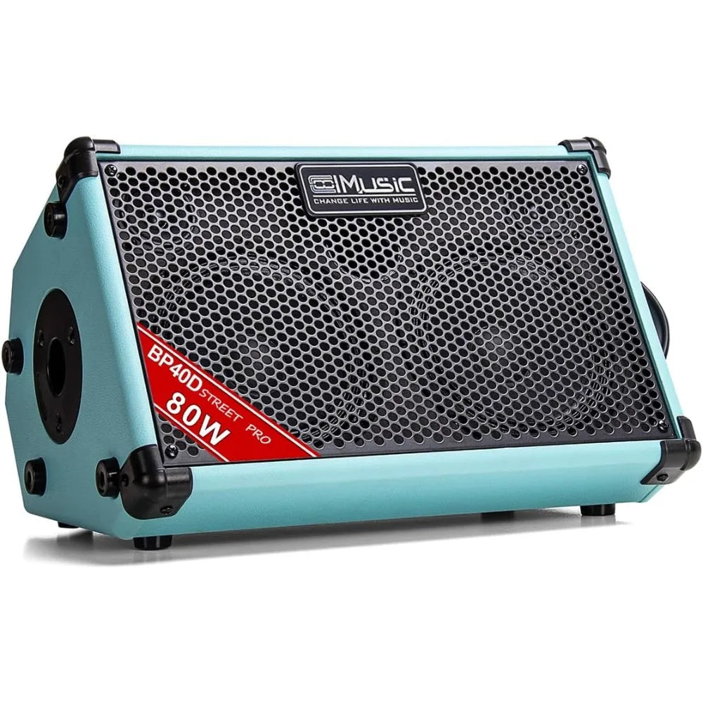 Powered Acoustic Guitar Amplifier- Portable Bluetooth Speaker 80W W/Battery with Reverb Chorus Delay Effect