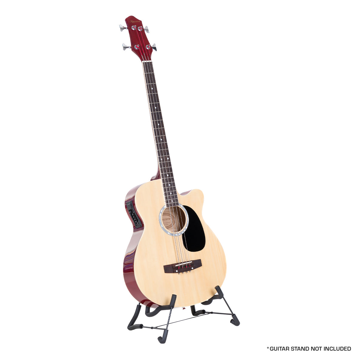 NNEDPE Acoustic Bass Guitar Karrera 43in with electric pickup - Natural-0