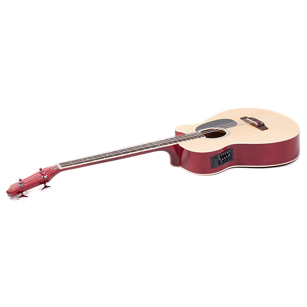 NNEDPE Acoustic Bass Guitar Karrera 43in with electric pickup - Natural-3