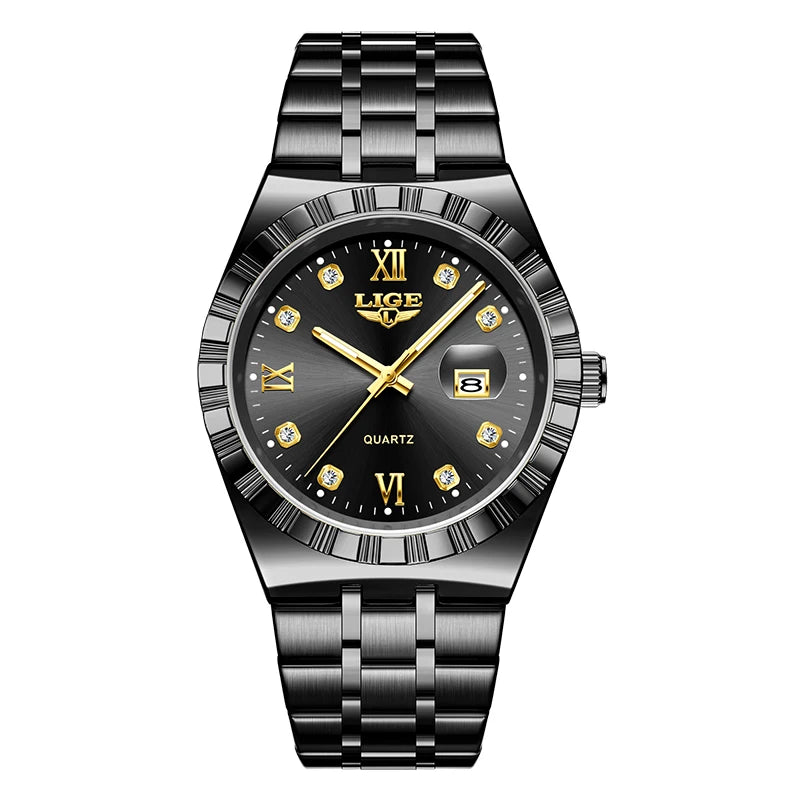 LIGE Original Quartz Man Wristwatch Fashion Luxury Date Waterproof Luminous Stainless Steel Casual Sports Clocks Watches for Men