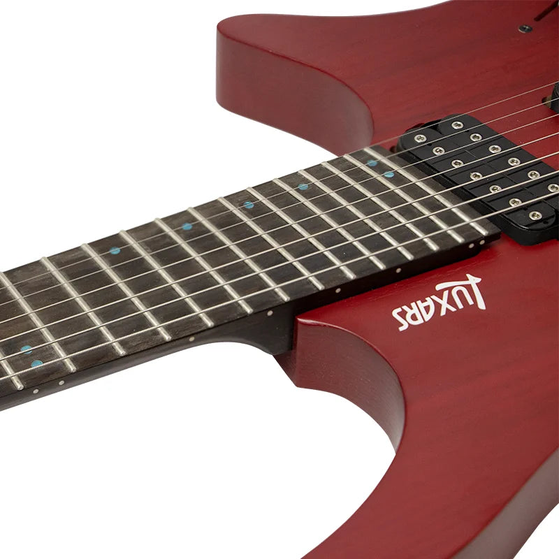 Wholesale OEM String Instrument HH Humbucker Pickups 24 Rounded End Frets High Quality 7 Strings Headless Electric Guitar Kit