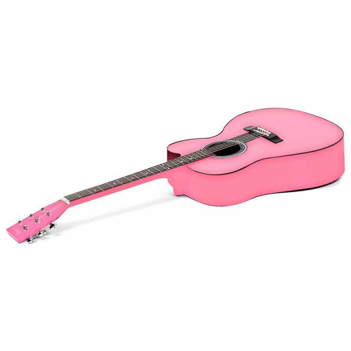 NNEDPE 38in Cutaway Acoustic Guitar with guitar bag - Pink-1