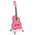 NNEDPE 38in Cutaway Acoustic Guitar with guitar bag - Pink-0