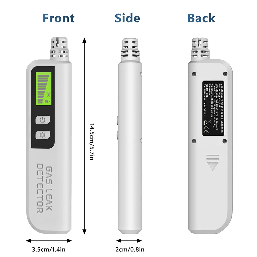 Combustible Gas Leak Detector Natural Gas CO CH4 C2H6 Alcohol LPG Alarm Detector Professional Analyzer with Audible Visual Alarm