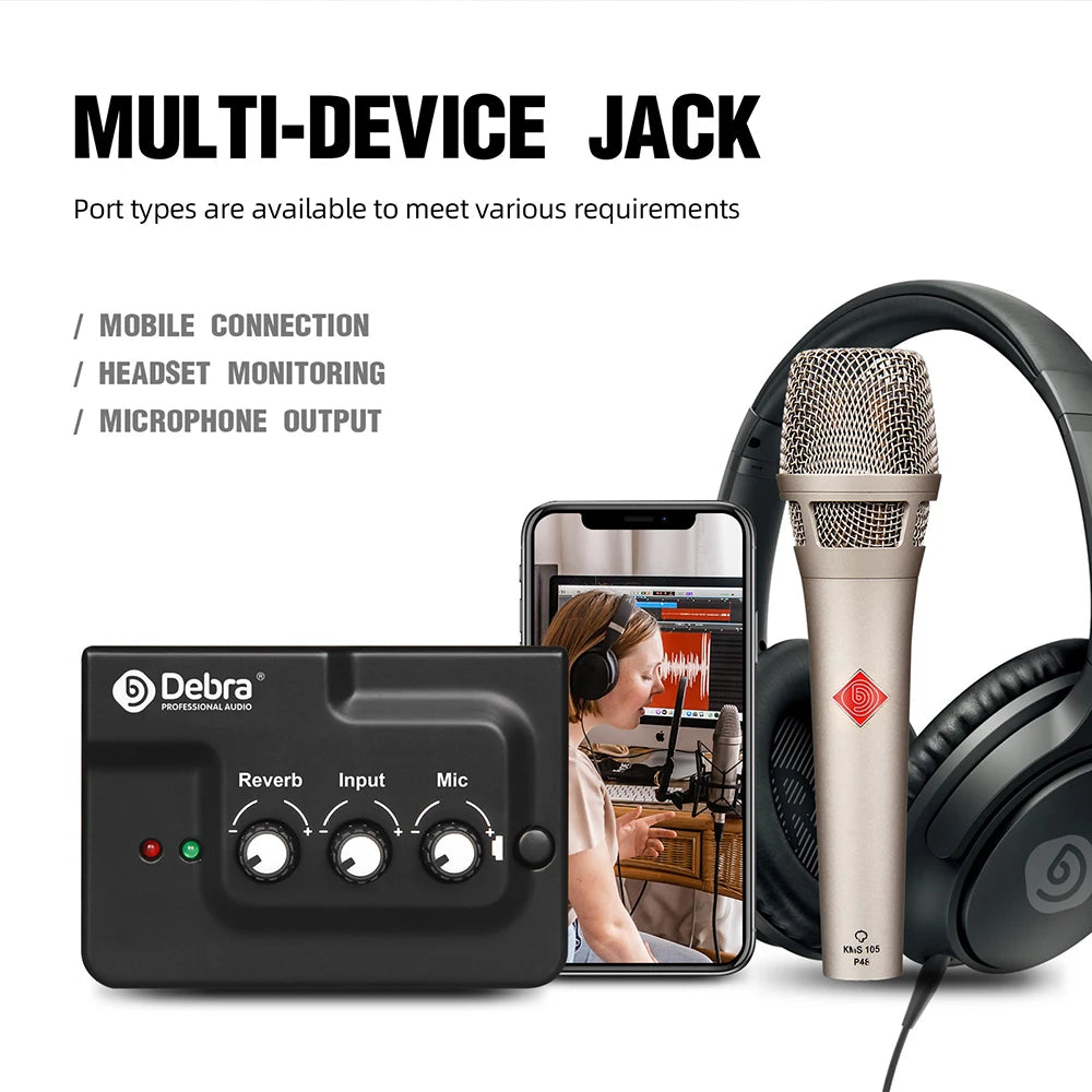 K3000 PRO Directed Sound Card Echo Audio Mixer Interface External with Bluetooth DSP Reverb Effect for Mic Instrumentation