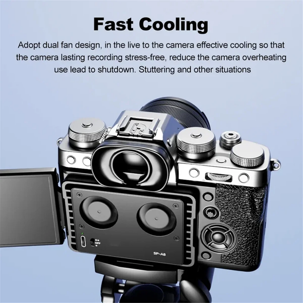 New SP-A8 Camera Cooling Fan for Canon Sony FUJI A7M4 ZVE1 A6700 A7C2 ZVE10 ZV1 R5 90D XS10 XT4 X-H2S Dslr Cooling System
