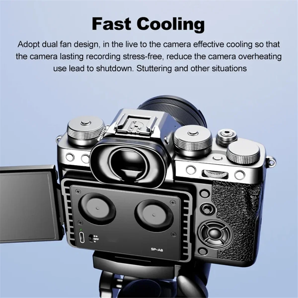 New SP-A8 Camera Cooling Fan for Canon Sony FUJI A7M4 ZVE1 A6700 A7C2 ZVE10 ZV1 R5 90D XS10 XT4 X-H2S Dslr Cooling System