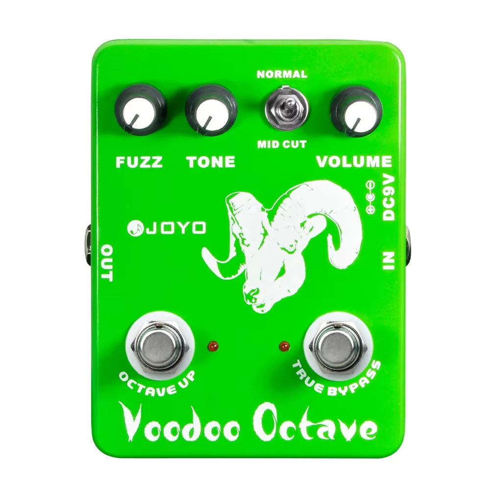 JOYO JF-12 Voodoo Octave Fuzz Guitar Effect Pedal Both Distortion and Octave Effect True Bypass Electric Guitar Bass Pedal