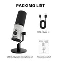 Professional USB XLR Dynamic Microphone with RGB Lights, 3 Recording Modes, Cardioid Condenser Mic for Streaming Podcast Recordi