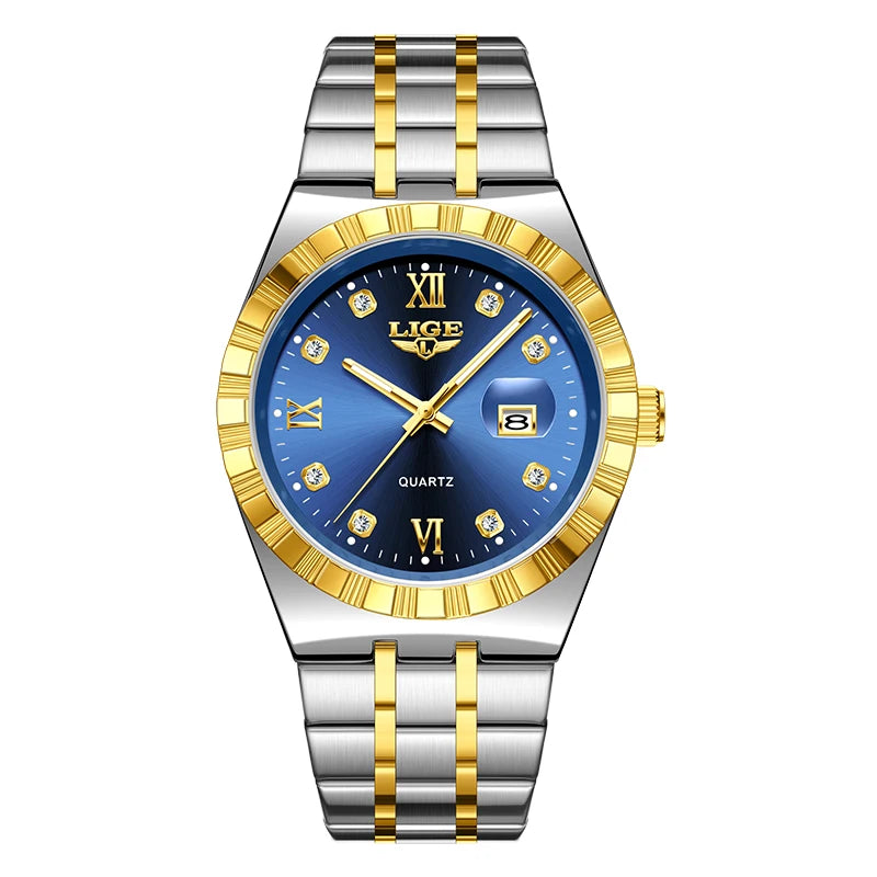 LIGE Original Quartz Man Wristwatch Fashion Luxury Date Waterproof Luminous Stainless Steel Casual Sports Clocks Watches for Men