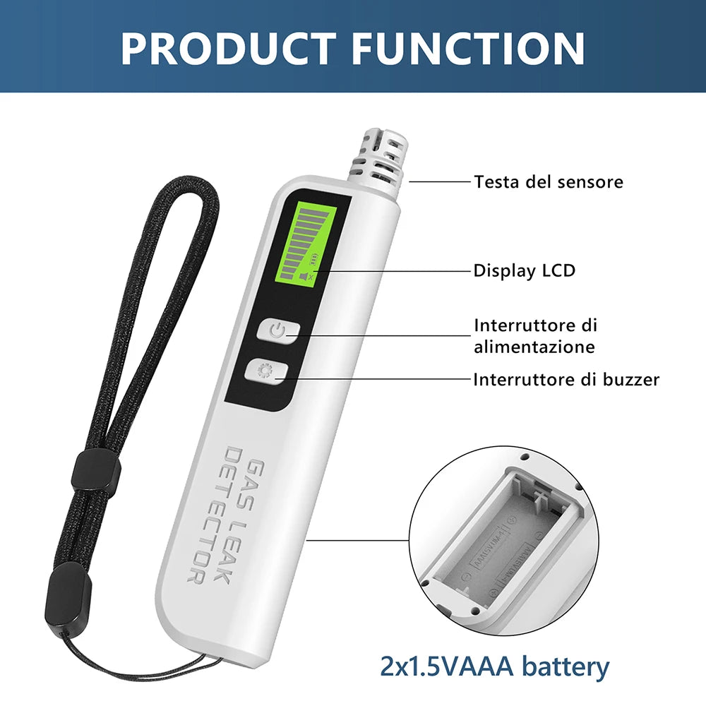 Combustible Gas Leak Detector Natural Gas CO CH4 C2H6 Alcohol LPG Alarm Detector Professional Analyzer with Audible Visual Alarm