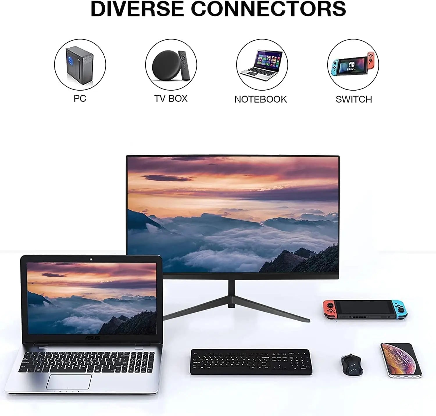Security Camera Monitor Screen, 22 Inch 1080P Thin LED PC Monitor with Built in Speaker Compatible with CCTV Security DVR NVR