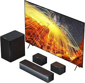 5.1 Virtual Surround Sound Bar, 320W Home Theater Surround System with Adjustable Speakers & Subwoofer, TV Speaker Soundbar, So