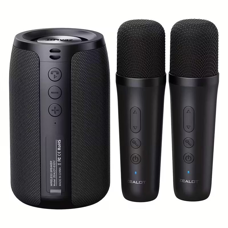 NNETM Wireless Speaker with Dual Karaoke Microphones-0