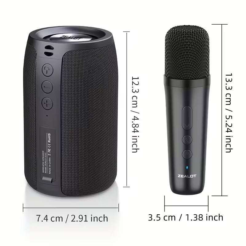 NNETM Wireless Speaker with Dual Karaoke Microphones-1