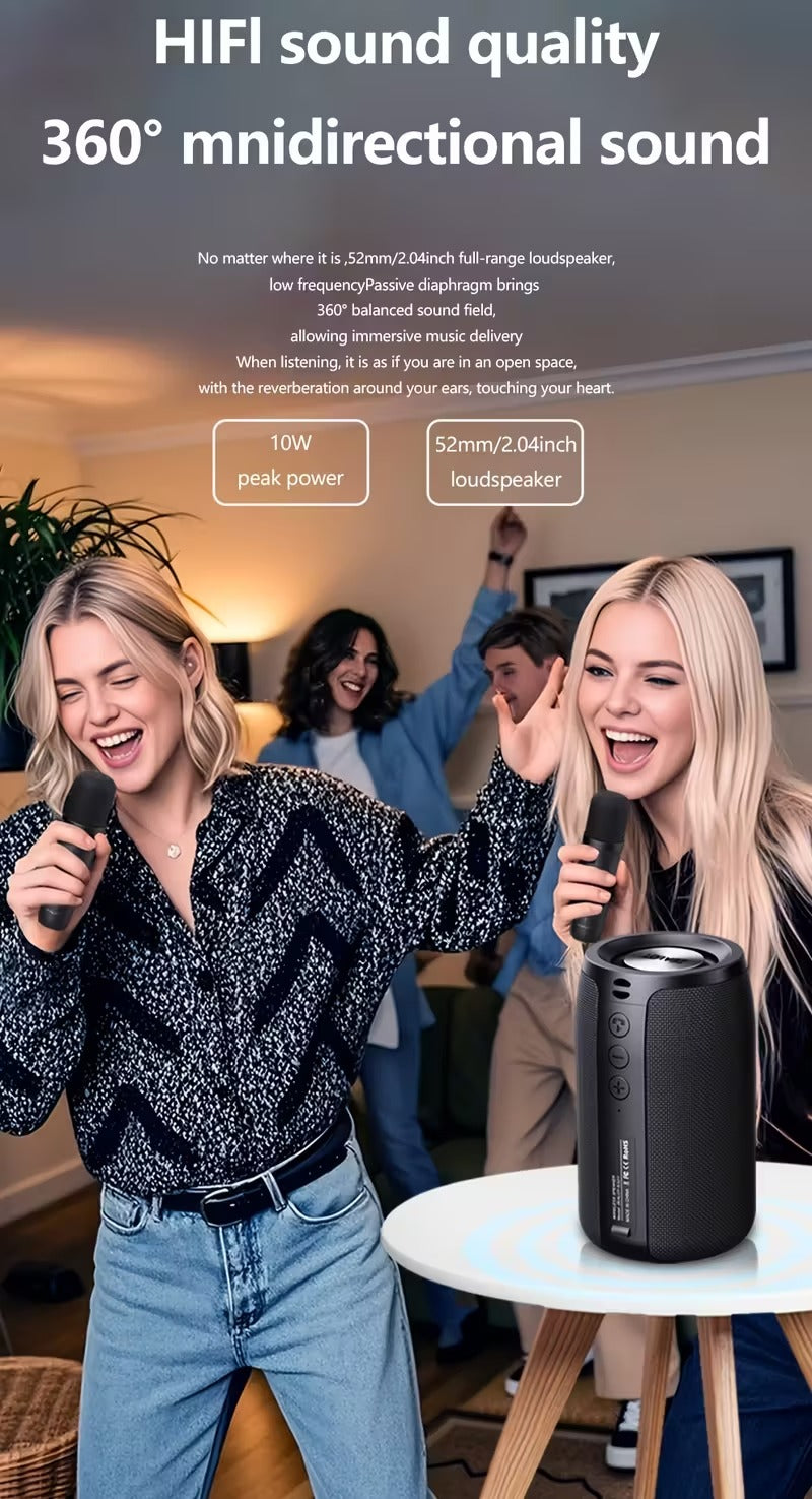NNETM Wireless Speaker with Dual Karaoke Microphones-3