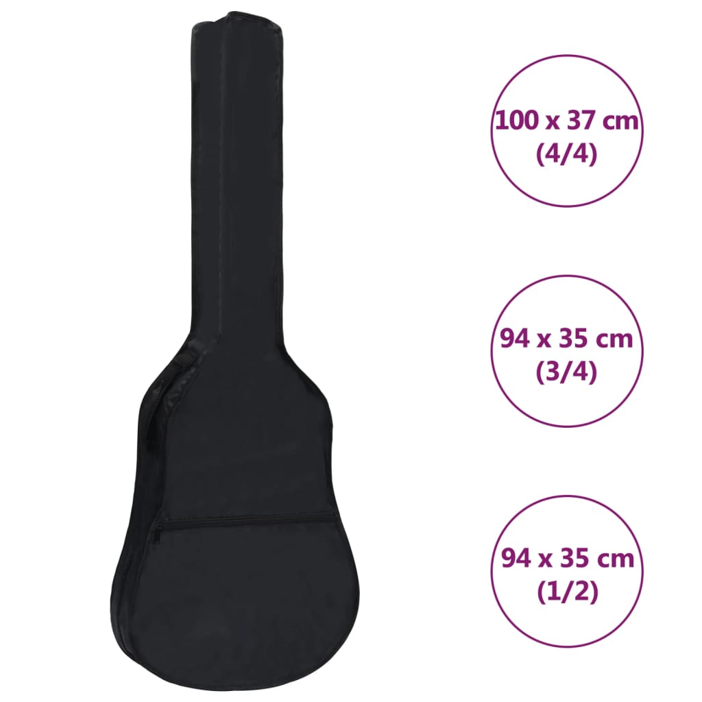 vidaXL Guitar Bag Guitar Case Cover Gig Bag for Classical Guitar Black Fabric-5